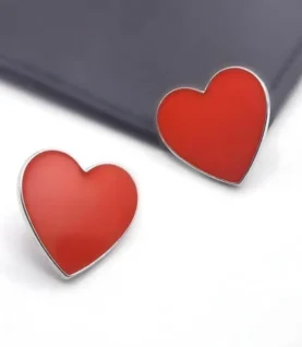 A52E Valentines Heart Shape Charm Brooch Alloy Pin Badge Fashion Lapel Pin Clothing Decorations Jewelry for Women Girl
