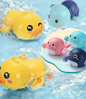 Summer Baby Water Gun Spray Toys Cute Little Yellow Duck Swimming Turtle Whale Pool Beach Classic Clockwork Water Toys