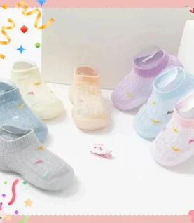 Cute Breathable Socks Shoes Baby Toddler Shoes Soft Sole Anti-Slip Floor Shoes Children's Spring And Summer Mesh