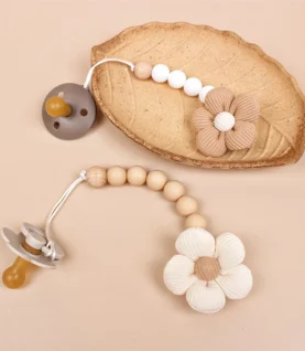 Cute Baby Silicone Flower Pacifier Chain Newborn Baby Accessories Pacifier Clip Pacifier Chain Teether Loss Prevention Chain