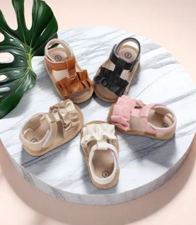 Cute 0-18M Baby Cute Open toed Summer Sandals Princess Casual PU Soft Rubber Bottom Non slip Sandals