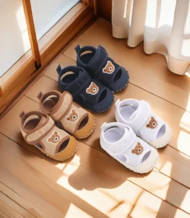 New Girls' Shoes Preschool Flat Shoes High grade Soft Rubber Sole Anti slip Summer Cute Cartoon Crib First Walking Shoe 0-18M
