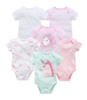 3/6 pcs a lot Baby Girls Clothes pour nouveaux Cotton Short Sleeve Girl Bodysuit 0-12 Months Newborn Boys Clothing Toddler