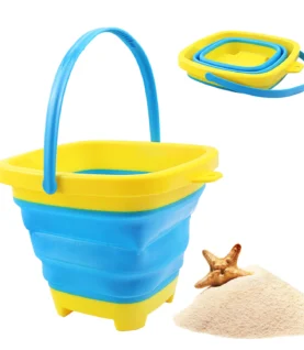 Children's Creative Beach Folding Bucket, Outdoor Sea Going Portable Folding Bucket, Beach Toys and Sand Playing Tools